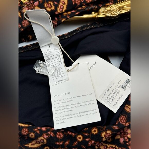 🆕 ZIMMERMANN 🧿 NWT Juniper Scarf High Triangle Bikini - Midnight Paisley - Picture 13 of 15